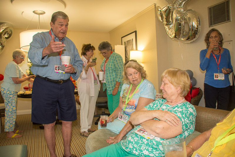 Linda Williams ’58 - Bill Ussery ’53 - Louan Jones ‘57 - Sue Aiken - Linda Jenkins - Harriet Uhl - Rhona Berube, Saturday